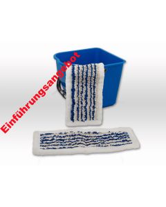Wischmop Slider Mop mit Microfaserrand ohne Fransen 40cm blau bestens geeignet bei niedrigen Fußleisten