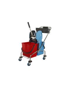 Doppelfahrwagen Reinigungswagen 17 Liter Chrom