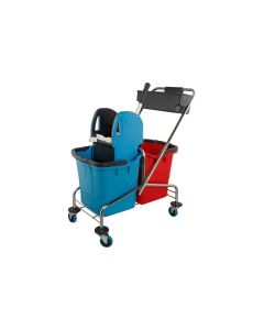Doppelfahrwagen Reinigungswagen 25 Liter Chrom