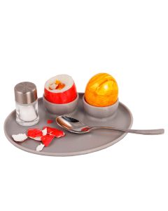 Frühstücksei Eierhalter für 2 Eier mit Tablett  - Sommeraktion