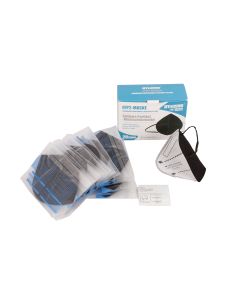 20 x FFP2  Maske schwarz  Sparpack 1 Stück im Beutel verpackt + 6 Nackenhaken