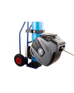 Schlauchaufroller automatisch mit 25 Meter mit Wandhalterung und Halteplatte für Flaschenwagen
