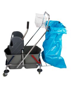 Doppelfahreimer Chrom 2 x 17 Liter mit Müllsackhalter