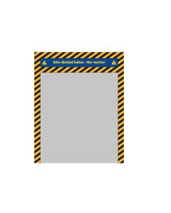 Bodenaufkleber (indoor) “Bitte Abstand halten” – Streifen + Gang - hier warten 80x100 cm