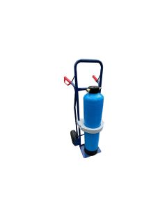 Flaschenwagen 2.0 mit Schiebemechanismus für rückenfreundliches Flaschen entleeren für Mischbettharz Flasche 25 Liter